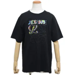 11094【美品・XLサイズ】ロエベ☆立体アナグラム刺繍ロゴ ネオンtシャツ　黒 11094【美品・XLサイズ】ロエベ☆立体アナグラム刺繍ロゴ ネオンtシャツ黒
