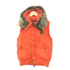 RALPH LAUREN ラルフローレン  ダウンベスト サイズ:XS  オレンジ  レディース ファー付き 蛍光色　241004007203