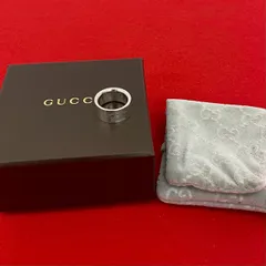 極 美品 希少品 箱 袋付き GUCCI グッチ ロゴ シルバー925 リング 指輪 9号 メンズ レディース アクセサリー シルバー 41407