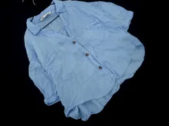 ZARA ザラ リネン100% シャツ sizeS/青 ■◆ レディースのサムネイル