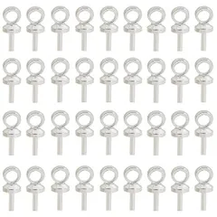 シルバー 挿入ヒートン 3*6mm 100個セット レジン アクセサリーパーツ ヒートン キャップ 基礎金具 ジュエリー DIY用 手芸用品 クラフト用品 アクセサリーパーツ ハンドメイド DIYのイヤリング/ブレスレット/ネックレス/ペンダント/アンクレット