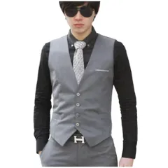 [RED RAY] [レッドレイ] ベスト ジレ スーツ フォーマル 胸ポケット (XL, グレー) [グレー] [XL]