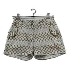 中古 レディース プーマ PUMA ショートパンツ L 白×ベージュ×グレー ドット