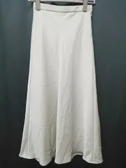 ◇ ⊂ green label relaxing グリーンレーベル ロング丈 フレア スカート 表記なし ライトグレー レディース P  【1409090020698】