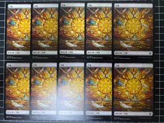 Mtg シングル:　ステンドグラス　平地　10枚　団結のドミナリア