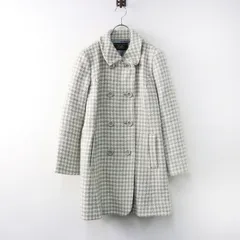 レリアン Leilian 千鳥チェックウールコート 9/グレー ダブルブレスト アウター ロング ジャケット【2400014268270】