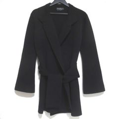 良品 Salvatore Ferragamo サルヴァトーレフェラガモ ベルテッド ニット ジャケット カーディガン ブラック レディース 古着 中古 USED