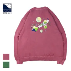 【新品】 OFFSHORE オフショア 80's COLORGRAPHIC C.N.SWEAT メンズ/レディース ピンク/グリーン M-L OS24-1DS-001のサムネイル
