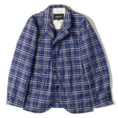 美品 COMME des GARCONS コムデギャルソン ジャケット マドラスチェック ポリエステル 4B テーラードジャケット HOMME DEUX ポリ縮 AD2016  17SS ブルー パープル ホワイト S アウター ブレザー ブランドのサムネイル