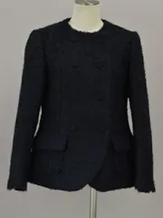 ミナペルホネン mina perhonen ダブルジャケット/コート ya2340 caniche モヘヤウール 36サイズ ネイビー レディース j_p F-L7521のサムネイル