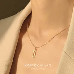 ネックレス レディース ダブルリング クリップ 個性 おしゃれ 上品 大人可愛い シンプル シルバー 14kカラー 女性 誕生日 母の日 記念日