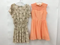 ダズリン dazzlin ワンピース M ベージュ系 オレンジ系 花柄他 まとめ2点セット 2408WT061
