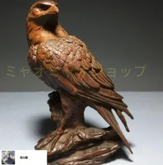 【引き取り希望】 木彫り 鷹の置物 レトロ アンティーク 飾り物 大型 イーグルの木彫り50cm 右向き 鷲の木彫り置物 オブジェ 鳶の置物