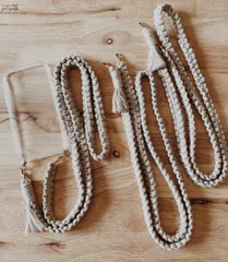 マクラメ編みのスマホストラップ/スマホショルダー（金具2つタイプ）