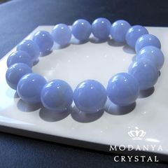 [beads568]ブルーレースアゲート12mm ブレスレット 16粒（天然石/ビーズ）