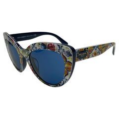 ドルチェ&ガッバーナ ドルガバ D&G DG4287-F 3078/80 サングラス アイウェア ボストン キャットアイ ネイビー ロゴ DOLCE&GABBANA