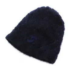 シャネル CHANEL ココマーク ツイード ニット帽 ニットキャップ カシミヤ シルク混 黒 ブラック /KH ■OHのサムネイル
