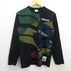 H■アスレタ/ATHLETA ビッグロゴプリント ロングスリーブTシャツ【L】黒/MENS■98【中古】