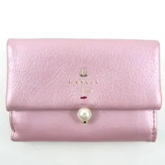 ランバンオンブルー 三つ折り財布 パール ウォレット ブランド レディース ピンク LANVIN en Bleu 【中古】のサムネイル