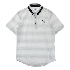 サイズ：M PUMA GOLF プーマゴルフ  半袖ポロシャツ ボタンダウン 総柄 ホワイト系 [240101443160] ゴルフウェア メンズ ストスト