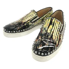 Christian Louboutin / クリスチャンルブタン | パテントレザー スパイクスタッズ スリッポン スニーカー | 39 | マルチカラー | メンズ