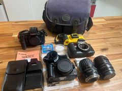動作未確認　カメラ　一眼レフ　ストロボ　レンズ　7点　まとめ　ジャンク　EOS Kiss