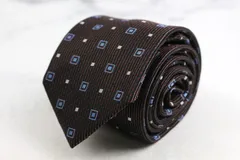 タカキュー ブランド ネクタイ シルク 小紋柄 ドット柄 総柄 PO メンズ ブラウン TAKA Q 【中古】