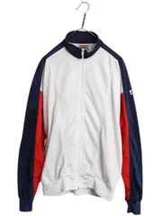 【お得なクーポン配布中!】 90s ナイキ フルジップ トラック ジャケット メンズ L 初期 銀タグ オールド NIKE ジャージ ハイネック ストレッチ ブルゾン ジャンパー 白