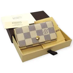 極美品★ルイヴィトン ミュルティクレ4　4連キーケース　ダミエ アズール　N60020　キーホルダー　LOUISVUITTON　鍵　ブランドキーケース　ブランド品　ビトン　メンズ　レディース　ユニセックス tyb0027