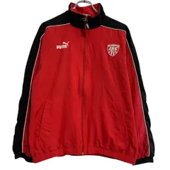 PUMA ジャケット キッズ 160～ レッド ブラック プーマ ジップアップ ラグラン ワンポイント スポーティー 古着卸 アメリカ仕入 a611-8200のサムネイル