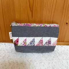 パッチワーク ポーチ　三角つなぎ＊小