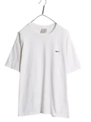 【お得なクーポン配布中!】 00s ナイキ スモール スウッシュ 刺繍 半袖 Tシャツ メンズ L / オールド ヘビーウェイト コットン ワンポイント カットソー シンプル 白