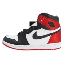 NIKE (ナイキ) WMNS AIR JORDAN 1 RETRO HIGH SATIN BLACK TOE CD0461-016 ウィメンズ エアジョーダン1 サテン ブラックトゥ ハイカットスニーカー ブラック/レッド US9/26cmのサムネイル