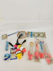 釣具まとめ売り 16点 一部未開封 浮き 糸 餌巻きボール 投釣り用重り 網 川 池 海 浜