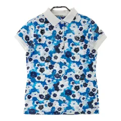 サイズ：0 MASTER BUNNY EDITION マスターバニーエディション  半袖ポロシャツ 花柄 ブルー系 [240101333295]# ゴルフウェア レディース ストスト