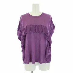 ヴィヴィアンタム VIVIENNE TAM ニット カットソー 半袖 クルーネック フリル ナイロン 38 M 紫 パープル /BMのサムネイル