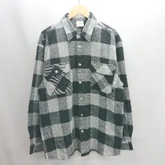 ◇ ⊆ ROTHCO ロスコ チェック柄 コットン100% 長袖 シャツ サイズL ブラック グレー メンズ E  【1502180019746】
