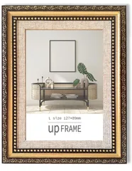 【特価セール】フォトフレーム おしゃれ 額縁 御洒落 樹脂製 置き掛け兼用 写真立て レトロ アンティーク ヴィンテージ 壁掛け 卓上 アンティーク風 縦横兼用 額縁 (写真L版 Gold)