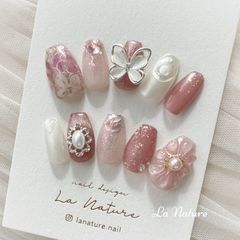 振袖ネイルチップW様 只今オーダー受付中 振袖〜普段使いまで お任せくださいませ