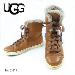 UGG スニーカーブーツ 内ボア レースアップ 23cm ブラウン ムートン アグ レディース hws01817