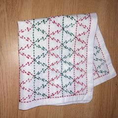 【送料込】刺し子完成品　ツリー　31×33