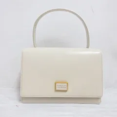 シャルル ジョルダン CHARLES JOURDAN 2WAY ショルダー ハンド バッグ レザー 本革 オフホワイト 白 裏地付き 替え留め具 保存袋 箱付き