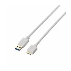 (まとめ)エレコム USB3.0ケーブル(A-microB) USB3-AMB10WH【×3セット】