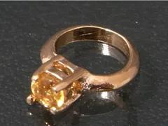 ベビーリング・ピンクゴールド／シトリン(１1月の誕生石)