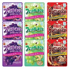 ブルボン フェットチーネグミ 3種アソートセット イタリアングレープ味 コーラ味 シャインマスカット味 各3個 計9個セット