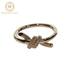 【未使用品】TIFFANY&Co. ティファニー リング ノットリング K18PG 750 ピンクゴールド ダイヤモンド 0.05ct 指輪 6号 #46 ジュエリー レディース