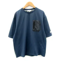 ロゴスデイズ LOGOS DAYS Tシャツ カットソー 半袖 ラウンドネック 無地 M 紺 ネイビー /SY35