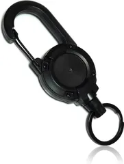 [D・STONE] リールキーホルダー カラビナ キーチェーン 【頑丈で使いやすい】 伸びる リール 定期入れ パスケースに 