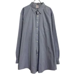 BROOKS BROTHERS 長袖 無地シャツ 19 XXL 程 ブルー ブルックスブラザーズ ボタン ビッグサイズ シンプル 古着卸 アメリカ仕入 a701-5575のサムネイル