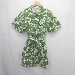 ◇ ⊂ MOUSSY マウジー 総柄 ミニ丈 ワンピース サイズ2 グリーン系 レディース E  【1506190001852】